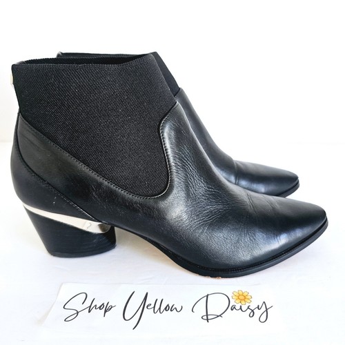 Dkny black leather sock - black,