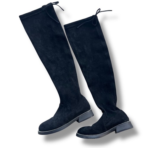 Women black stretch suede - 35,