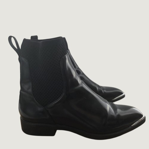 Zara trf black patent sock - black,